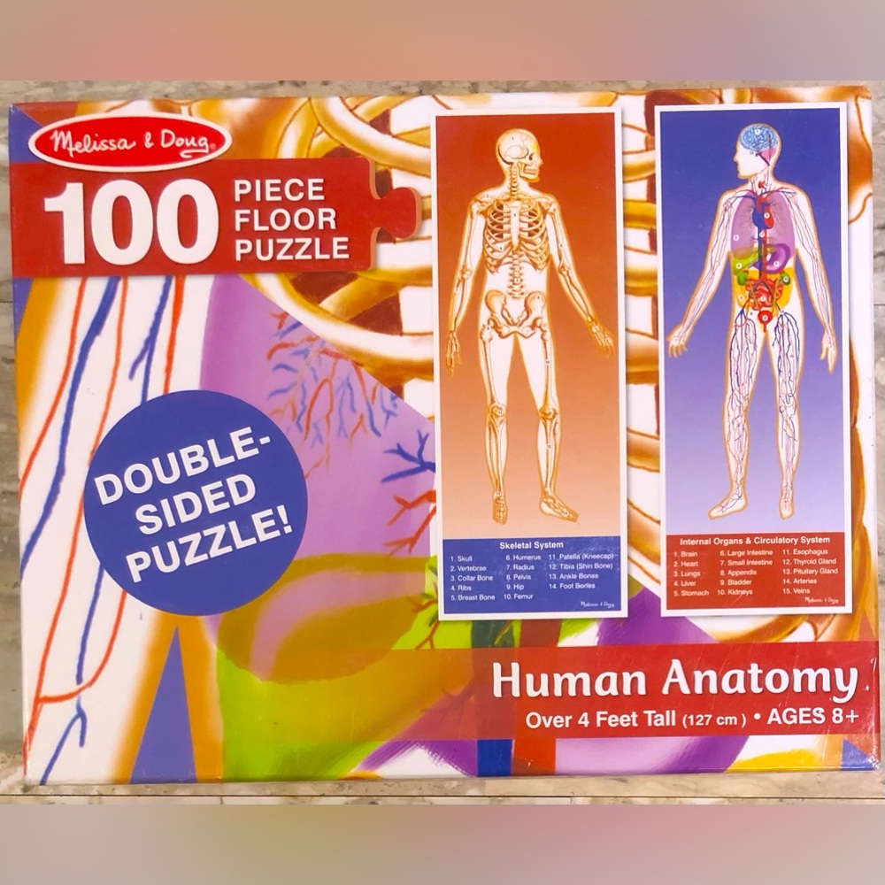 Melissa & Doug Human Anatomy Double-Sided 100 piece Floor Puzzle. Over 4’ High.
